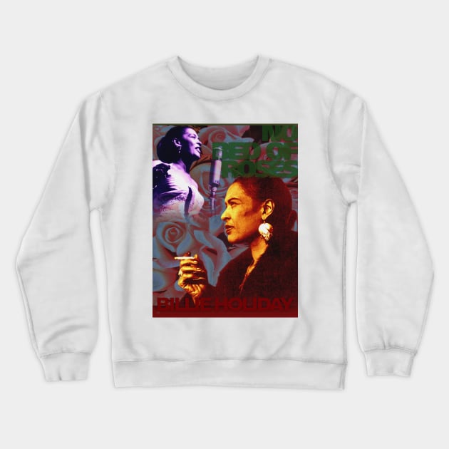 Billie Holiday Portrait Collage Crewneck Sweatshirt by Dez53